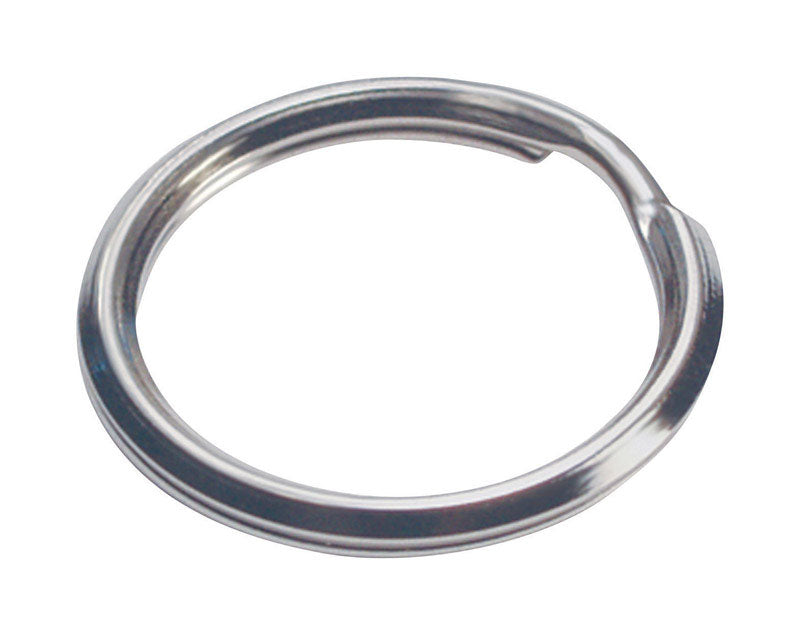 HILLMAN 3/4 in. D Tempered Steel Silver Split Rings/Cable Rings Key Ring, Pack of 5