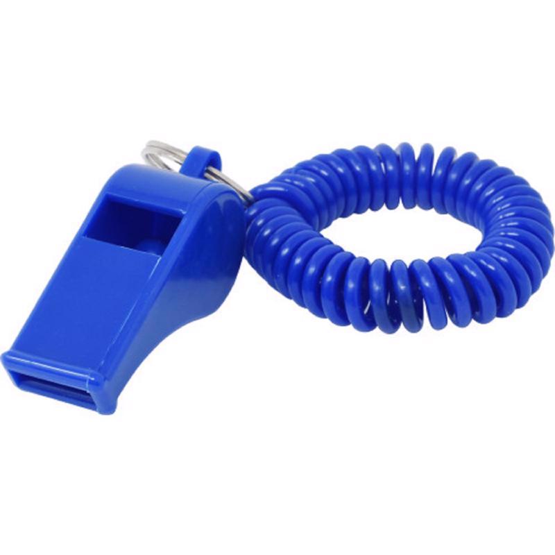 HILLMAN Plastic Assorted Sporting Whistle Wrist Coil Keychain, Pack of 24