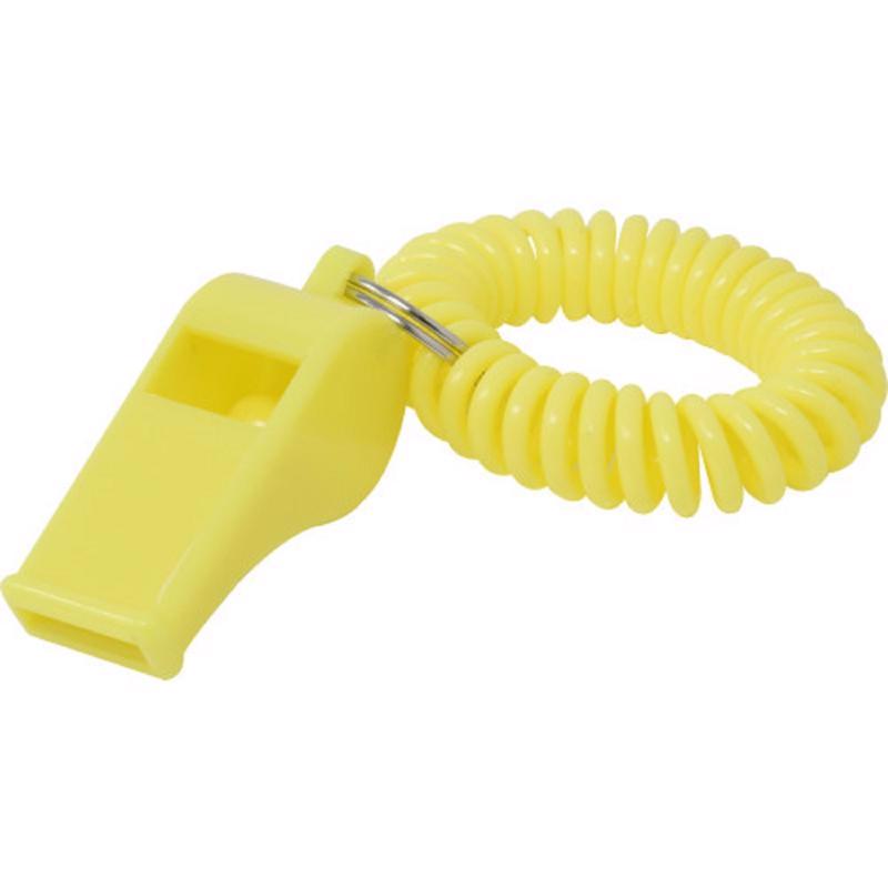 HILLMAN Plastic Assorted Sporting Whistle Wrist Coil Keychain, Pack of 24