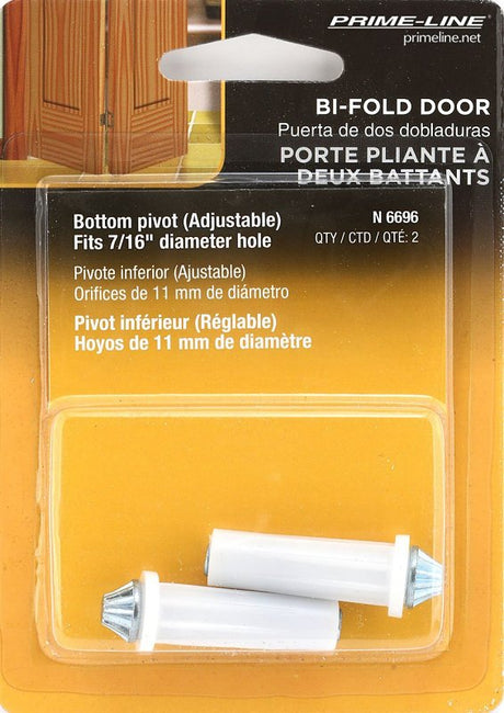 Prime-Line N 6696 Door Pivot, 7/16 in Dia Base, 1-3/8 in H Base, Nylon/Steel