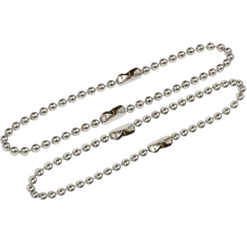 HILLMAN 6 in. D Metal Silver Beaded Ball Chain, Pack of 5