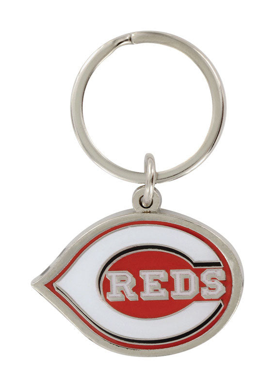 HILLMAN MLB Tempered Steel Silver Split Ring Keychain, Pack of 3