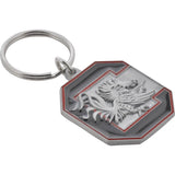 HILLMAN NCAA Tempered Steel Gray Split Ring Keychain, Pack of 3