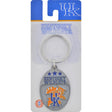 HILLMAN NCAA Tempered Steel Gray Split Ring Keychain, Pack of 3