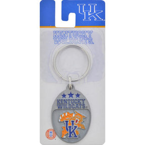 HILLMAN NCAA Tempered Steel Gray Split Ring Keychain, Pack of 3