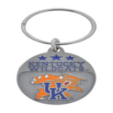 HILLMAN NCAA Tempered Steel Gray Split Ring Keychain, Pack of 3