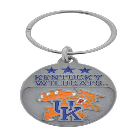 HILLMAN NCAA Tempered Steel Gray Split Ring Keychain, Pack of 3