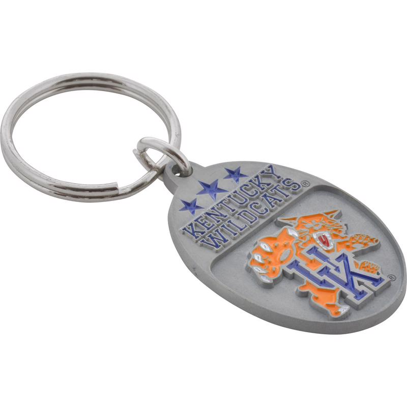 HILLMAN NCAA Tempered Steel Gray Split Ring Keychain, Pack of 3