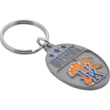 HILLMAN NCAA Tempered Steel Gray Split Ring Keychain, Pack of 3