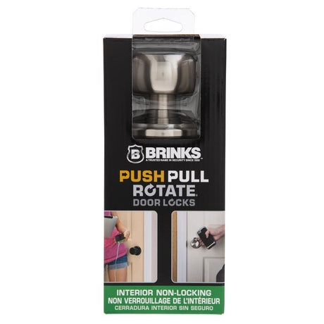 Brinks Push Pull Rotate Stafford Satin Nickel Single Cylinder Lock KW1 1.75 in.
