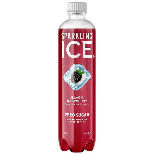 Sparkling Ice 16571910303 Black Raspberry Sparkling Water, 17 oz, Bottle, Pack of 12