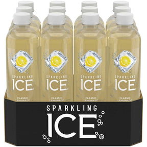 Sparkling Ice 622322 Classic Lemonade Sparkling Water, 17 fl-oz Bottle, Pack of 12
