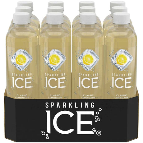 Sparkling Ice 622322 Classic Lemonade Sparkling Water, 17 fl-oz Bottle, Pack of 12
