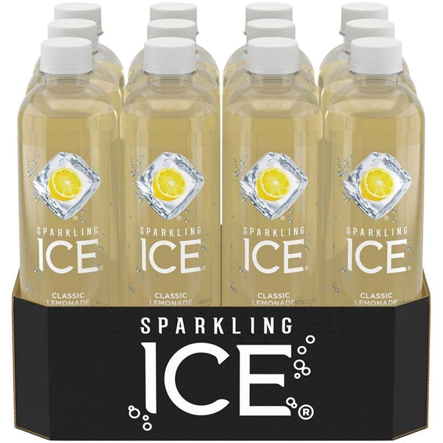 Sparkling Ice 622322 Classic Lemonade Sparkling Water, 17 fl-oz Bottle, Pack of 12