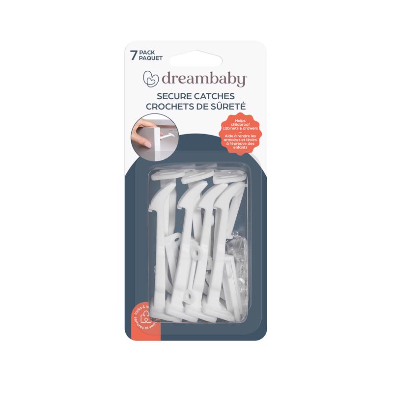 Dreambaby White Plastic Cabinet Catches 7 pk