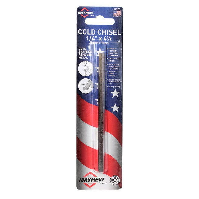 Mayhew 10102 Cold Chisel, 1/4 in Tip, 7-1/2 in OAL, Steel Blade