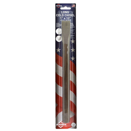 Mayhew 12402 Cold Chisel, 12 in L Blade, 1 in Tip, 12 in OAL, Steel Blade