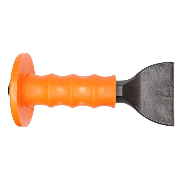 Mayhew 35005 Handguarded Mason Chisel, 3 in W Blade, 7-3/4 in OAL, Tool Steel Blade, Plastic Handle