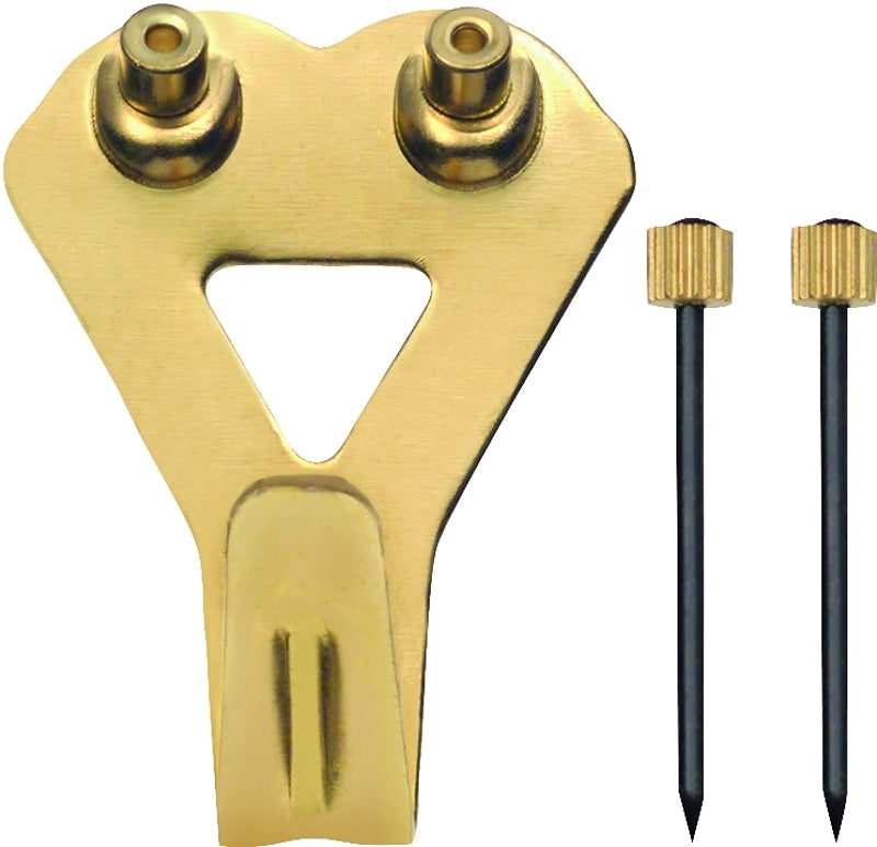 OOK 50025 Picture Hanger, 50 lb, Steel, Brass, 20/PK
