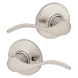 Kwikset 200BL 15 6AL Passage Lever, Satin Nickel, Zinc, Residential, Reversible Hand, 1-15/16 in Projection, 3 Grade