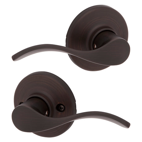 Kwikset 200BL 11P CP Passage Lever, Venetian Bronze, Zinc, Residential, Reversible Hand, 3 Grade, ADA Compliant