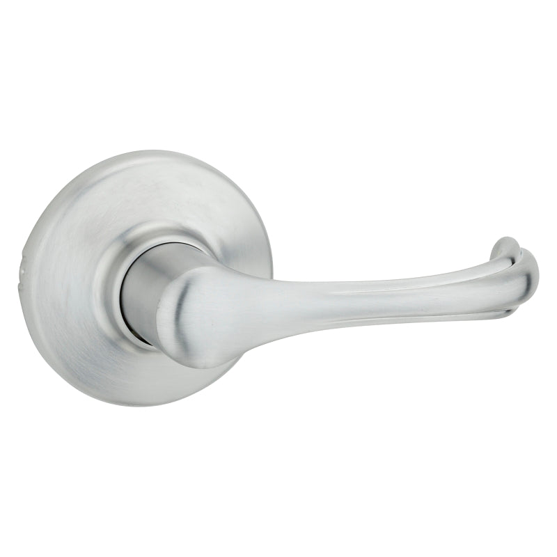 Kwikset 200DNL 26D Passage Lever, Non-Locking Lock, Brushed Chrome, Zinc, Residential, Reversible Hand, 3 Grade