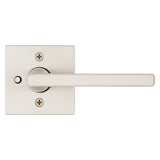Kwikset Signature Series 155HFL SQT 15 Privacy Lever, Pushbutton Lock, Satin Nickel, Zinc, Residential, 2 Grade