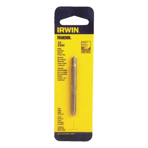 Irwin Hanson High Carbon Steel SAE Plug Tap 12 - 24 1 pc, Pack of 5