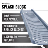 Amerimax 3014-12 Splash Block, 24 in L, 11-1/2 in W, Slate Gray, Polypropylene
