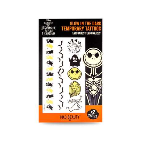 Mad Beauty Disney Black/Yellow Nightmare Before Christmas Temporary Tattoos 1 pk, Pack of 12