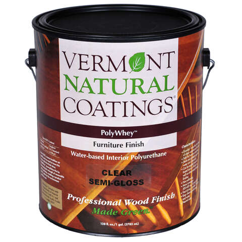 Vermont Natural Coatings PolyWhey Semi-Gloss Clear Water-Based Furniture Finish 1 gal, Pack of 4