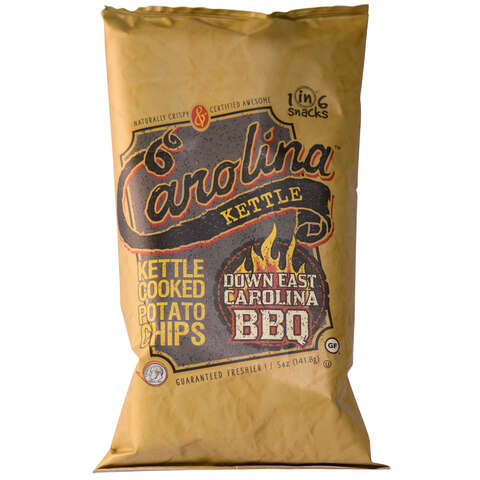 1 in 6 Snacks Carolina Down East BBQ Potato Chips 5 oz Bagged, Pack of 14