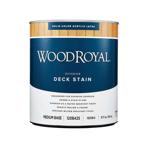 Ace Wood Royal Solid Tintable Flat Tint Base Medium Base Acrylic Latex Deck Stain 1 qt, Pack of 4