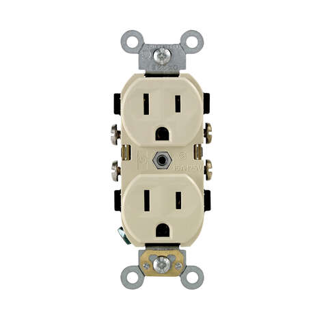 Leviton 15 amps 125 V Ivory Outlet 5-15R 1 pk