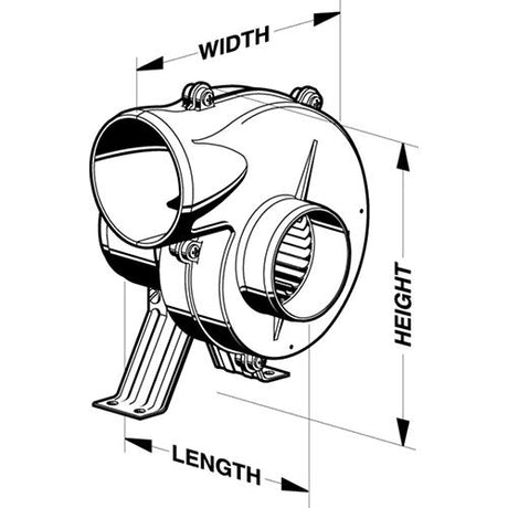 Jabsco 35440-0000 12V Blower Flex Mount & 4" Hose