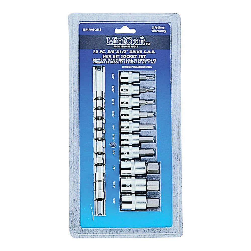 Vulcan TS1010S-P Socket Set, Chrome Vanadium Steel, Chrome