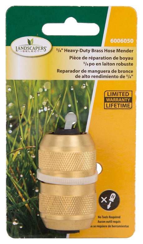 Landscapers Select GB8124 Hose Mender, 5/8 in, Male, Brass, Brass