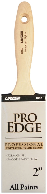 Linzer 1862-2 Paint Brush, 2 in W, 2-3/4 in L Bristle, Nylon/Polyester Bristle, Beaver Tail Handle