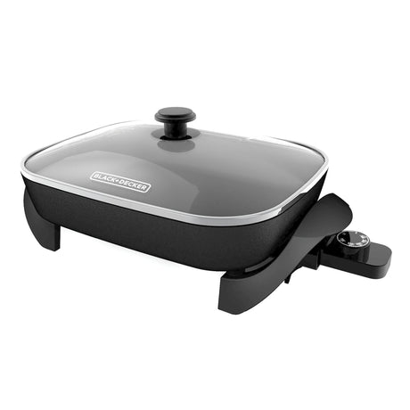 Black+Decker Glass/Stainless Steel Electric Skillet Black/Silver, Pack of 2