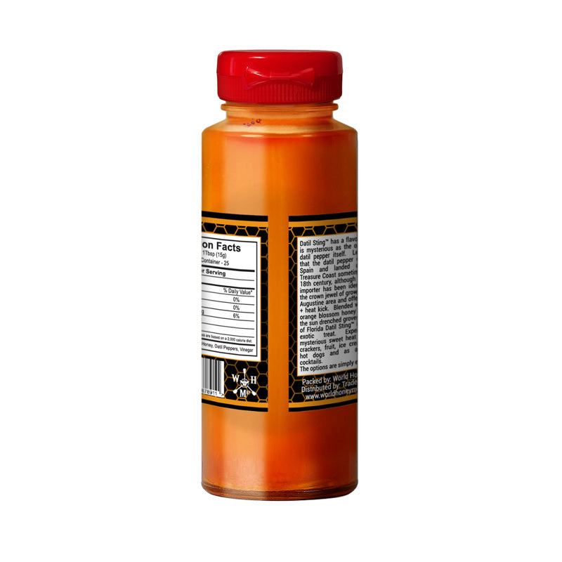 World Honey Market Datil Sting Hottest Chiles Pepper Honey 12 oz Bottle, Pack of 12