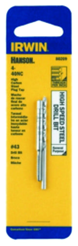 Irwin Hanson 8024 Machine Screw Tap, #8-32 Thread, Plug Tap Thread, 4-Flute, HCS