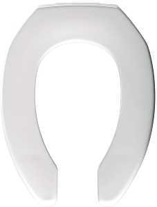 Mayfair 1955CT-000 Toilet Seat, Elongated, Plastic, White