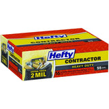 Hefty 55 gal No Scent Contractor Bags Twist Tie 16 pk, Pack of 4