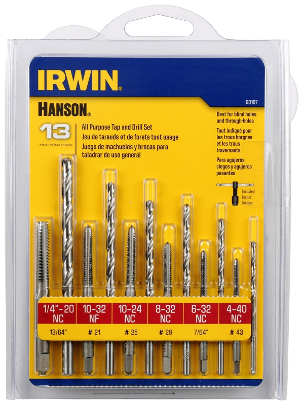 Irwin 80187 Tap and Drill Set, HCS/HSS