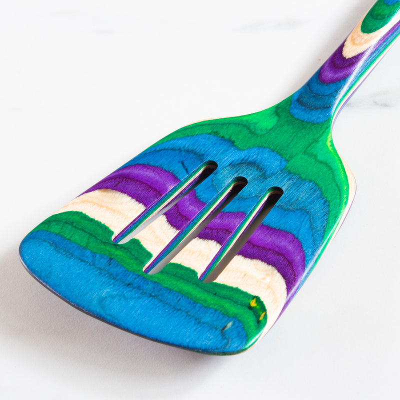 Totally Bamboo Baltique Multicolored Birch Wood Slotted Spatula