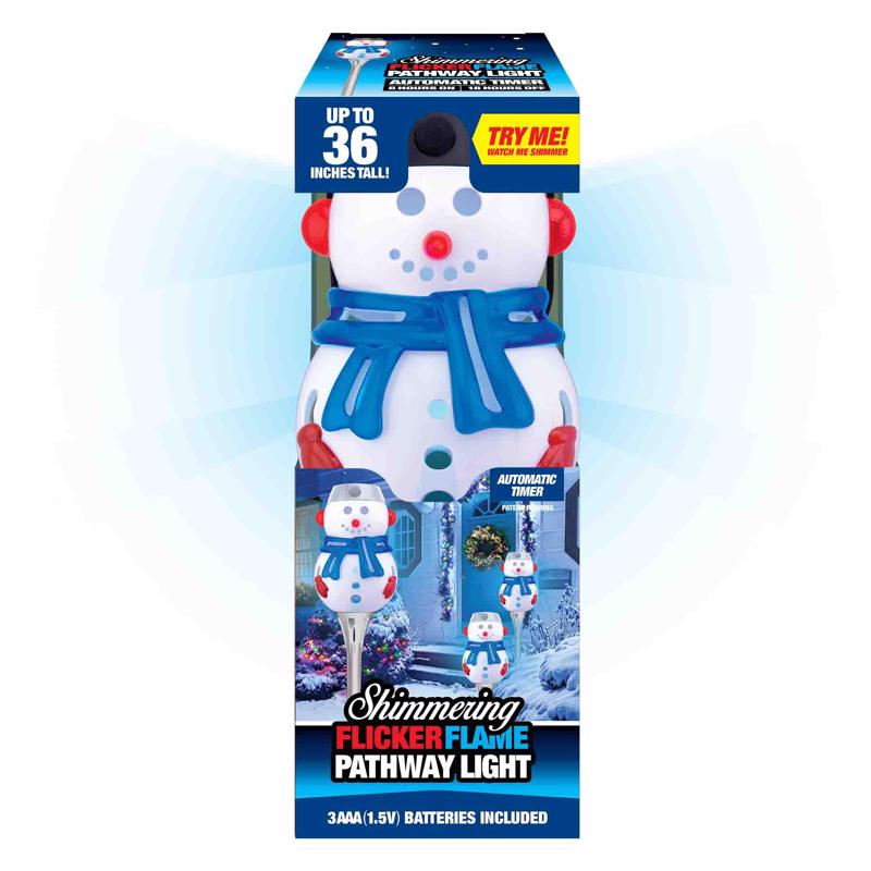Shawshank LEDz Magic Seasons Shimmering Snowman Flicker Flame Pathway Light 1 pk, Pack of 12