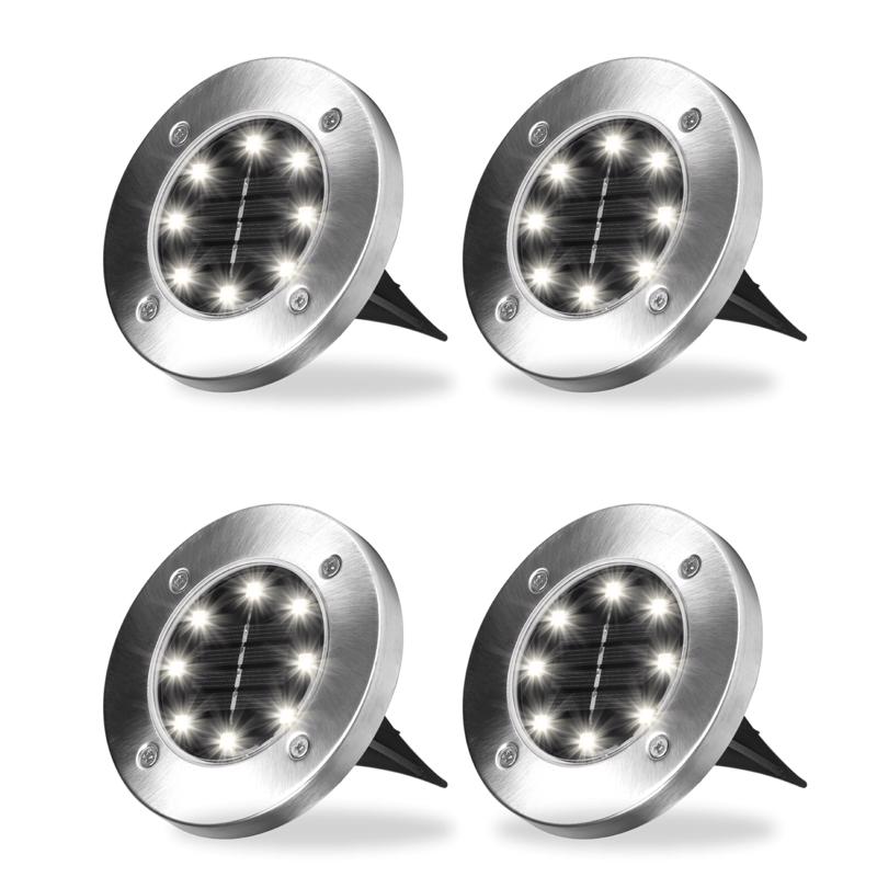 Bell & Howell Disk Lights Deluxe Solar Powered 3.75 W LED Garden Light 4 pk