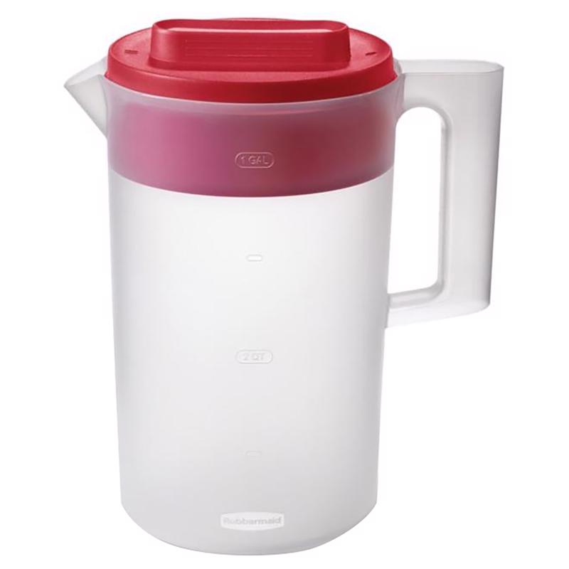 Rubbermaid Simply Pour 1 gal Clear/Red Pitcher Plastic, Pack of 2