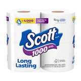 Scott Toilet Paper 4 Rolls 1000 sheet 4 in., Pack of 12