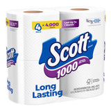 Scott Toilet Paper 4 Rolls 1000 sheet 4 in., Pack of 12
